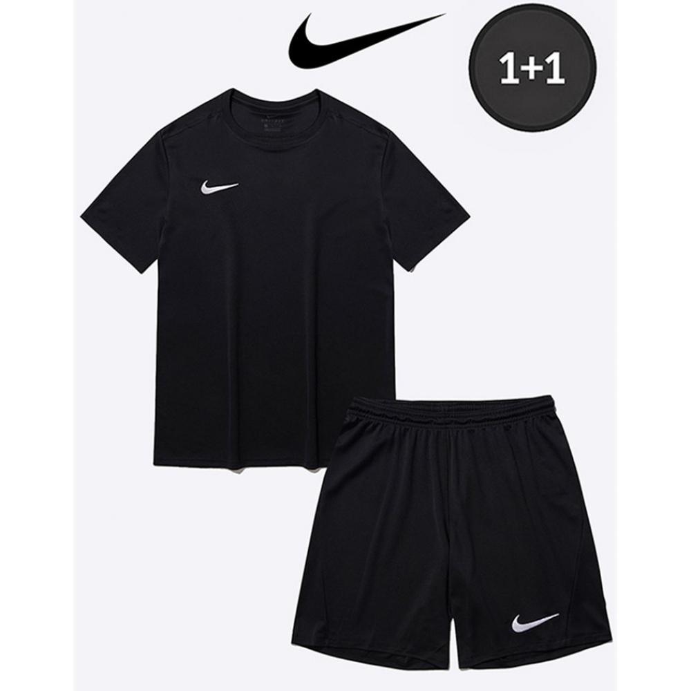 

1+1 футболка с коротким рукавом Nike Dri Fit Swoosh + шорты BLACK SBLACK S