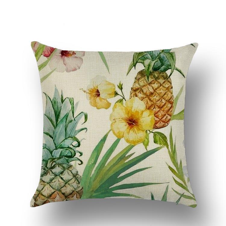 

Tropical Fruit Painted Pineapple Linen Pillow Pillow Case Casual Comfortable Car Sofa Office Cushion Cover 45*45cm