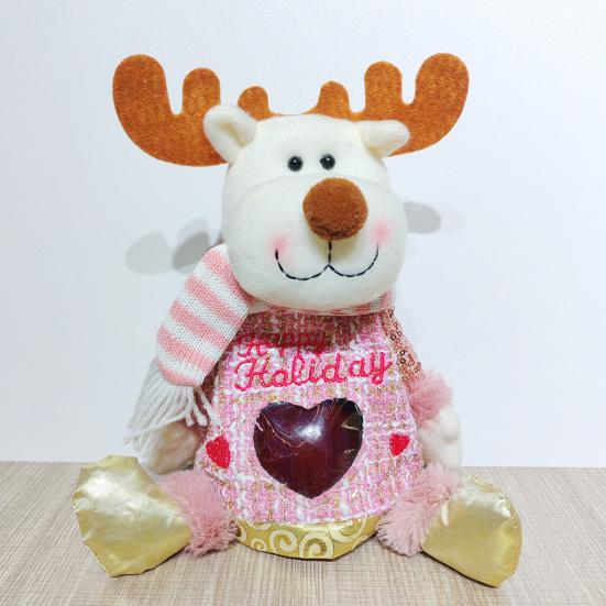 Christmas Apples Gift Bag Zipper Holiday Gift Pouch with Santa & Snowman Print Reusable Packaging for Candy Toys And Presents