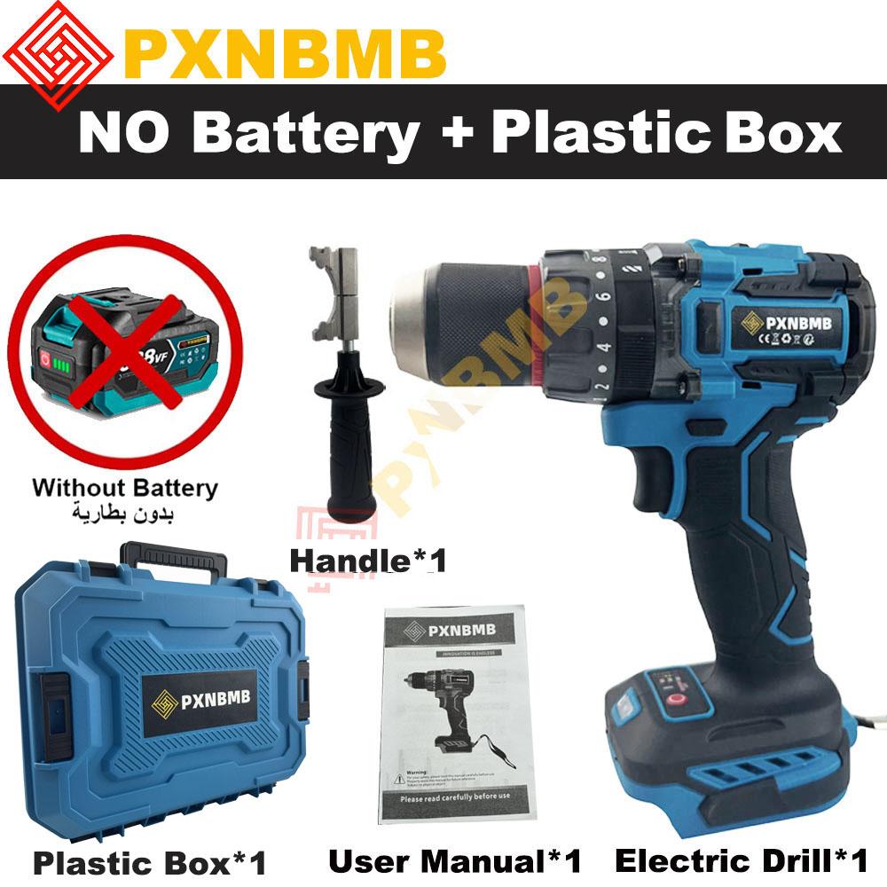 

PXNBMB 700N.M Brushless Electric Impact Drill Cordless Screwdriver Plates Soil WoodWorking Power Tool For Makita Battery Pin