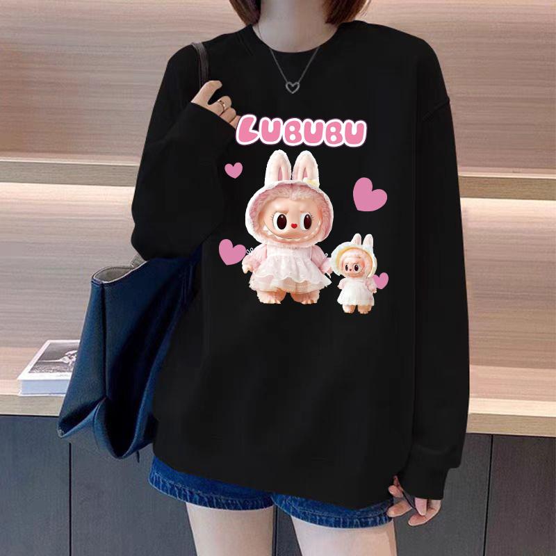 

LABUBU Women / Men Long Sleeved Hoodie Loose Clothes Couple Sports Round Neck Shirt 3XL