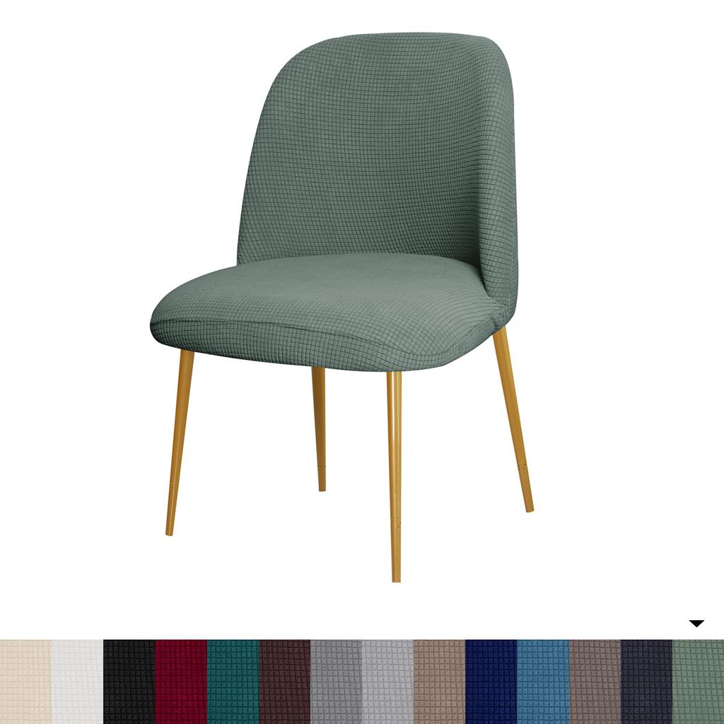 Curved Armless Chair Cover Slipcover Dining Chair Cover, Reusable Wingback Side Chair Slipcovers Covers Modern Chair Seat Slipcover Washable