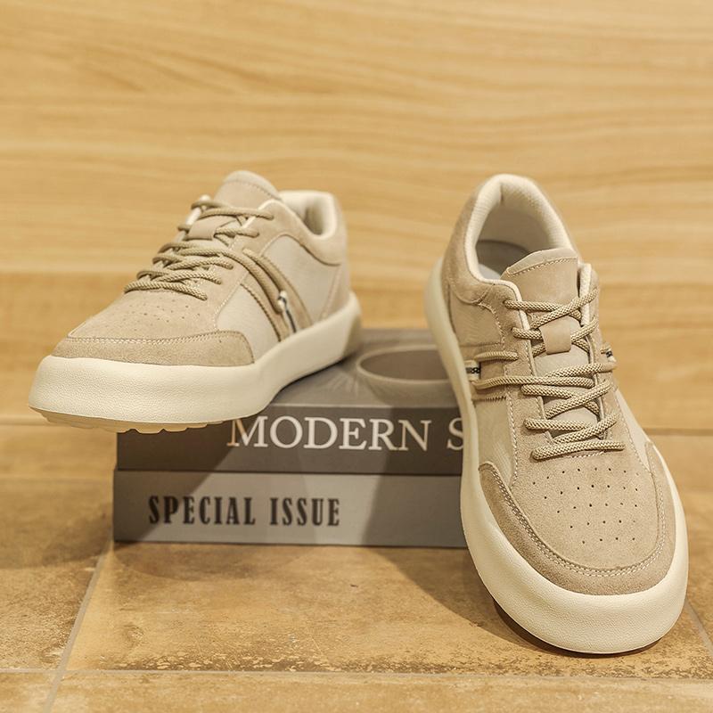 Fashion Suede Leather Men's Sneakers New Trend Casual Shoes Leisure Male Skateboard Footwear Non-slip Vulcanized Shoes Driving Trainers