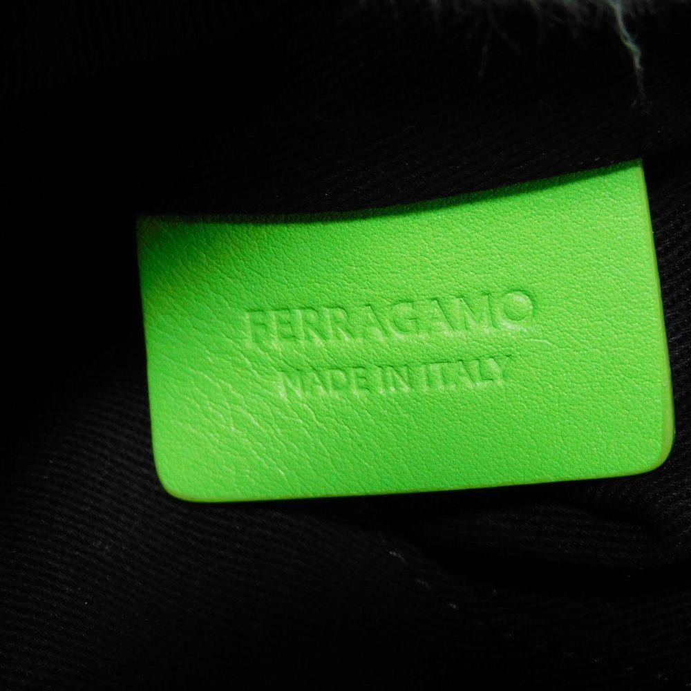 Used 9896 Logo Embossed Pouch 241390 7931, Foil Stamped, Light Green, Strap, Excellent Condition, New Logo, Lime,