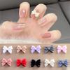 50/100 pezzi Rosa Bianco Kawaii Fiocco Ciondolo per Unghie 3D Resina Fiocco Flatback Gemme per Unghie 8*10mm Strass Gioielli per Nail Art #Papillon