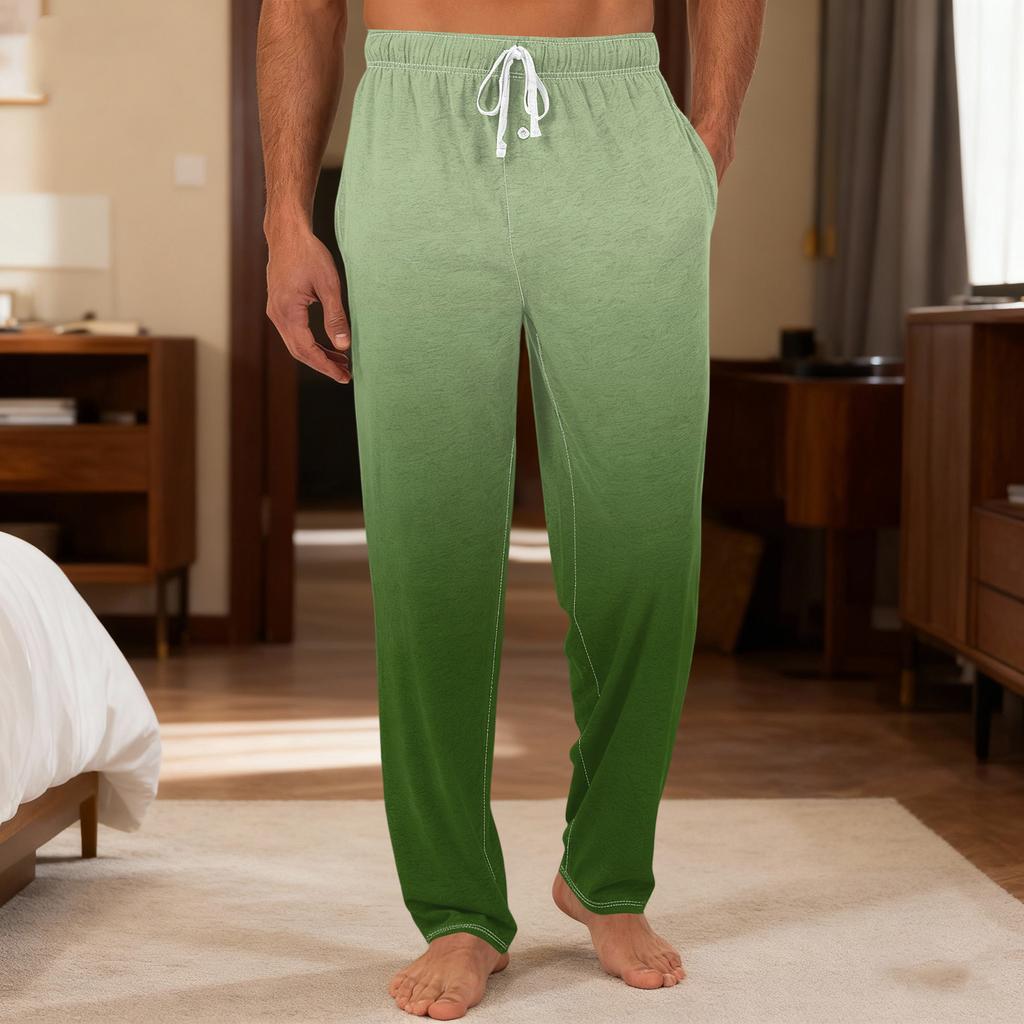 Herrenhose mit einfarbiger Strickhose mit Taschen, legere Home-Pyjama-Hose