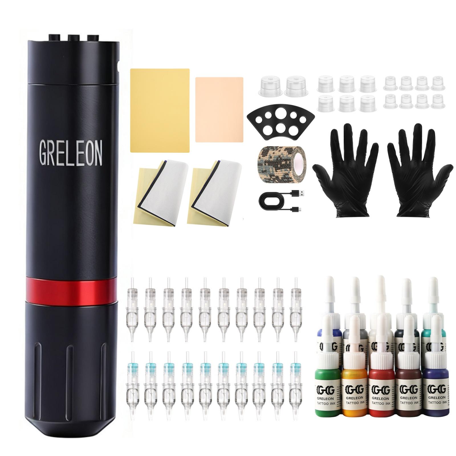 Leather Base Mechanical Tattoo Kit: Complete Practice and Tool Set for Tattoo Artists