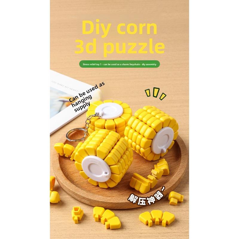 Kids 3D Printing Corn Magic Cube Stress Relieving Toys Tetris Jigsaw Puzzle Originality Becrypt Brain Burning Developmental Toys
