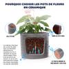 Smaller Single Ceramic Plant Pot diameter 24.5 cm, Glossy Grey with Herringbone Relief