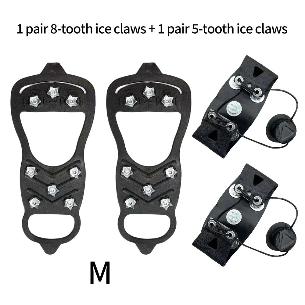 5/8 Teeth Ice Gripper Spike for Outdoor Shoe Covers Winter Anti-Slip Hiking Mountain Climbing Equipment Camping Accessories