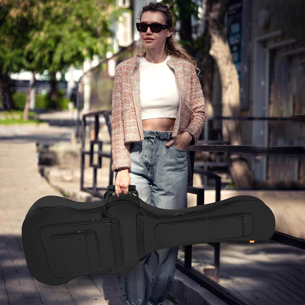 IBVIVIC E-Bass Bassgitarre Bass Gig 10mm Schulter Groß Abrieb Schwarz Koffer, Koffer, Koffer, Koffer, Leichtgewicht, Tasche, Schwamm, Tasche,