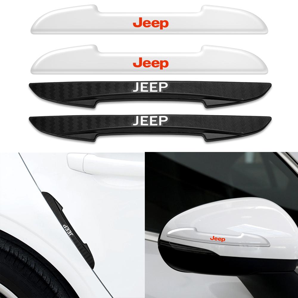 4Pcs Rubber Car Door Edge Anti-collision Strip Protector Sticker Auto Accessories For Jeep Renegade Patriot Wrangler JK Rubicon AJQ1