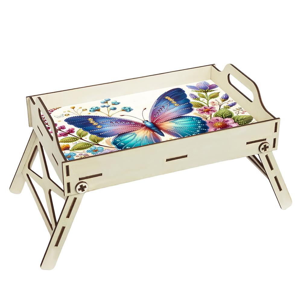 5D DIY Diamond Painting Serving Tray Wooden Diamond Art Tableware Manager Tray Diamond Decorative Serving Tray Home Decor Gift