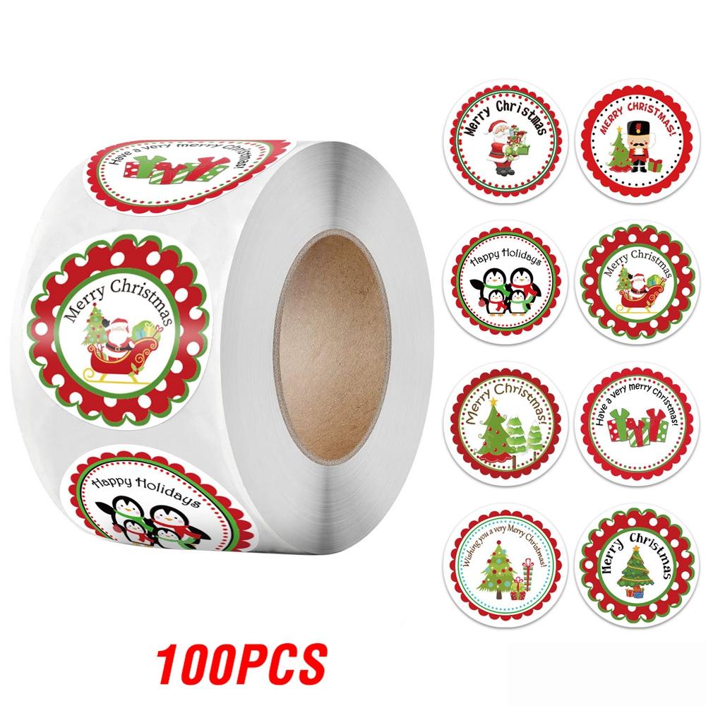 100-500Pcs High-Quality Merry High-Quality Christmas High-Quality Sticker High-Quality Christmas High-Quality Party High-Quality Decoration