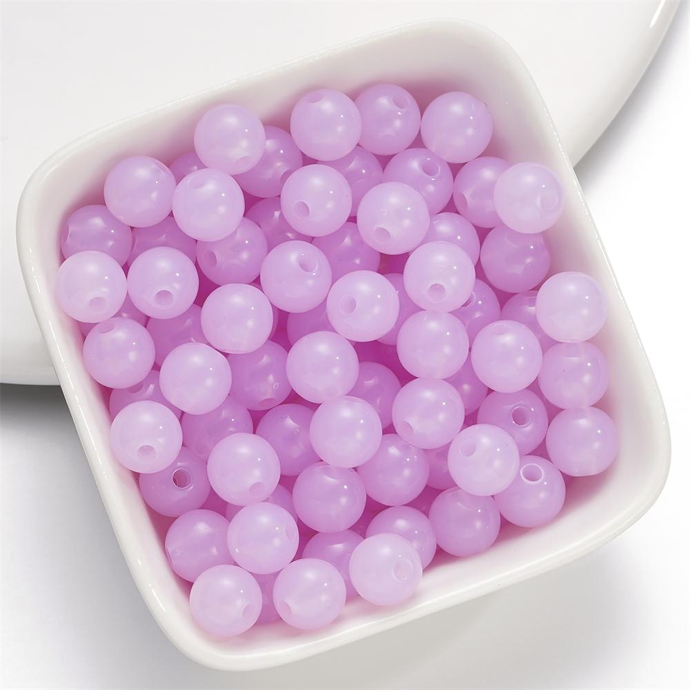 50-200pcs 4/6/8/10mm Acrylic Jelly Color Beads Round Spacer Loose Bead for DIY Earrings Bracelet Jewelry Making Accessories