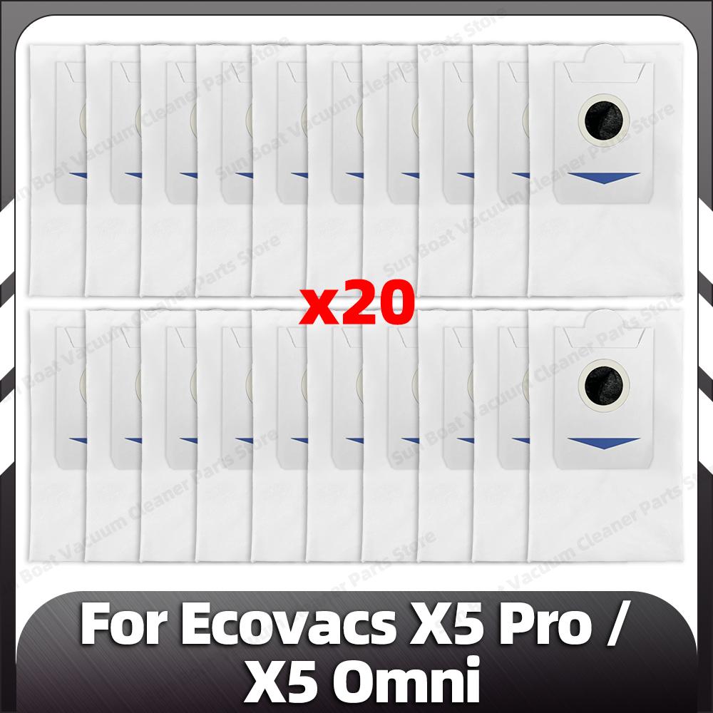 Compatible for Ecovacs X5 Pro / X5 Omni Replacement Main Side Brush HEPA Filter Mop Pads Dust Bags Spare Parts Accessories