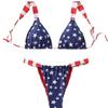 11 Years of National Flag Color Swimsuit European and American Bikini Sexy Gathering Cup Strap Swimsuit Sexy Swimsuit