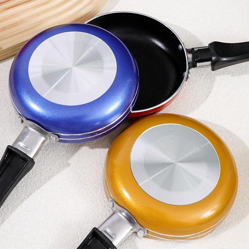 12cm/14cm/16cm Mini Frying Pan Non-Stick Steel Frypan Pot Saucepan Random Color For Cookware Kitchen Cookware