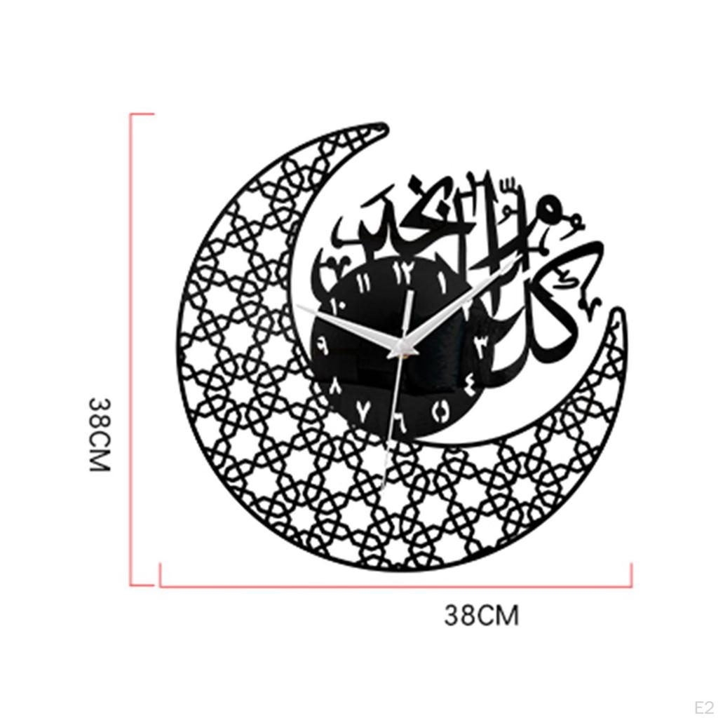 Eid Ramadan Decoration Islamic Hanging Clock for Bedroom Decor , Silent Pointers Precisely Sweep Low