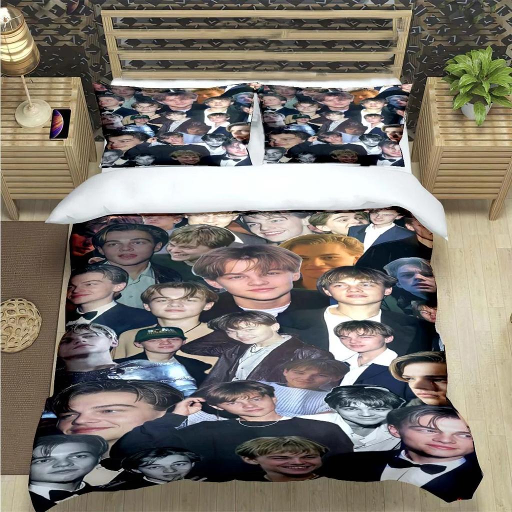 Comforter Famous Actor L-Leonardo Dicaprio Print Bedding Sets Bed Supplies Set Bed Comforter Set Bedding Set Luxury Gift