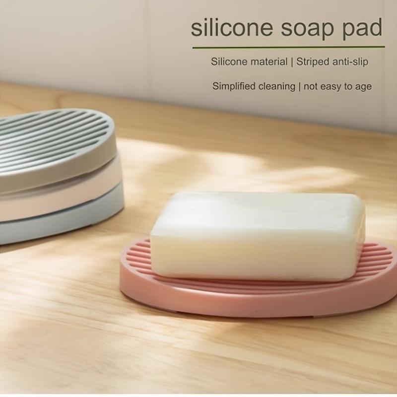 2 st Silikontvålkoppar, Halkfria, Randig dränering, Badrumstvålhållare, Luktfria, för Handgjord tvål, Personlig hygien, Duschtillbehör, Badverktyg