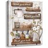 ARTINME Farmhouse Bathroom Decor Wall Art Rustic Funny Bathroom Pictures Canvas Wash Your Hand Sign Artwork Modern Home Decor for Bathroom Framed