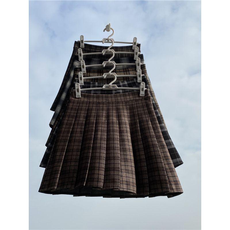 High Waist A- Line Plaid JK Pleated Skirt High Waist Gingham JK Pleated Skirt