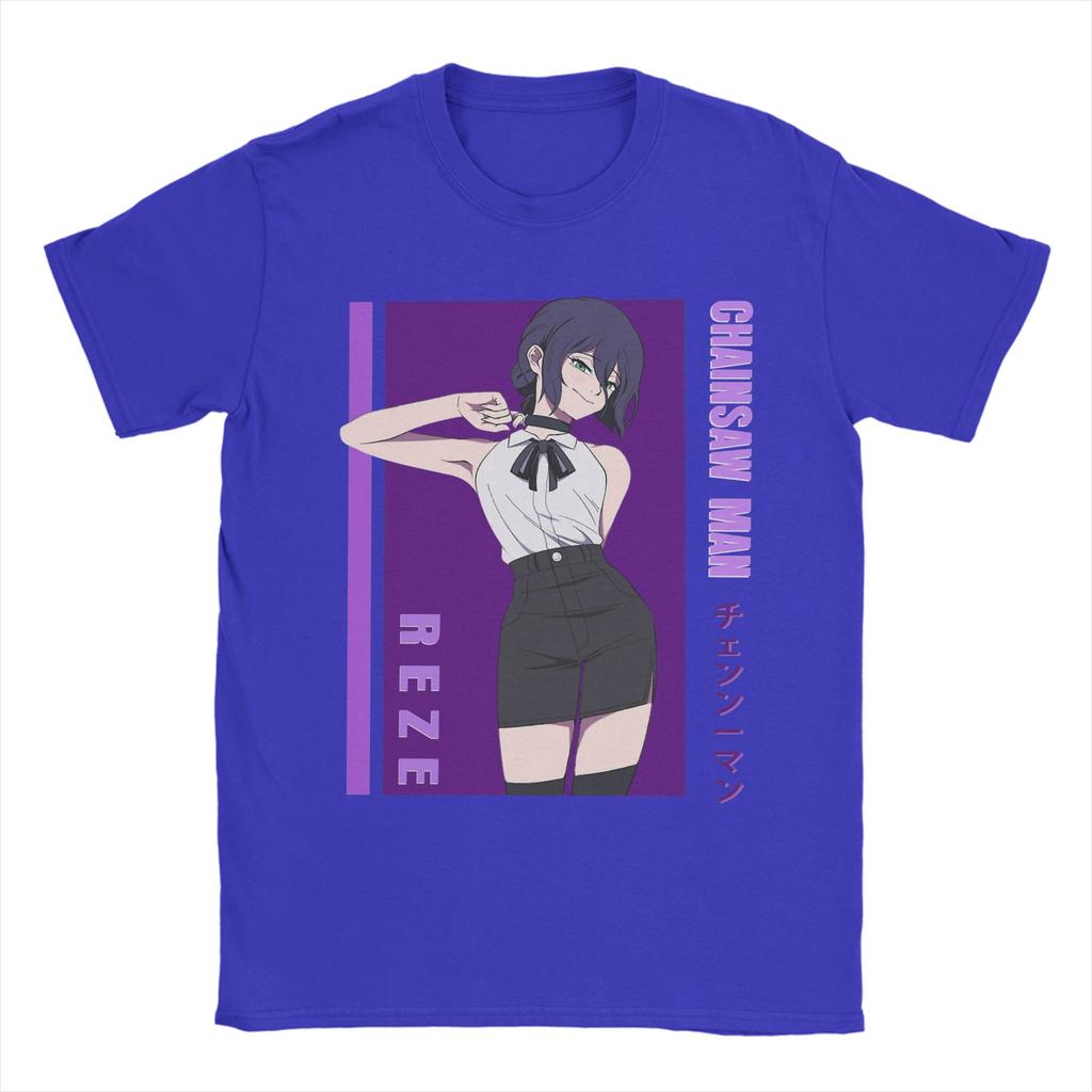 Oversized TShirt Chainsaw Man Reze Japanese Anime Cotton T Shirts Tee Shirt for Man Summer Y2K Casual Short Sleeve Top Tees