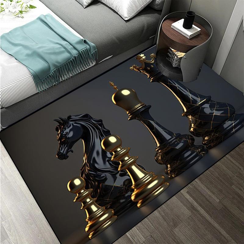 Intelligence Game Chess Printed Carpet King Queen Rook Bishop Knight Pawn Living Room Sofa Grid Floor Mat rugs