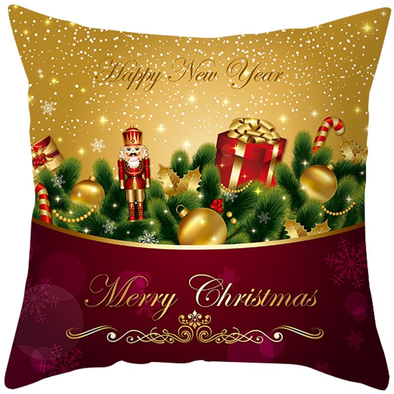 Față de pernă de Crăciun Sofă Dormitor Cameră Anul Nou Decor Acasă Vesel Sărbătoare Cadou 45x45 cm