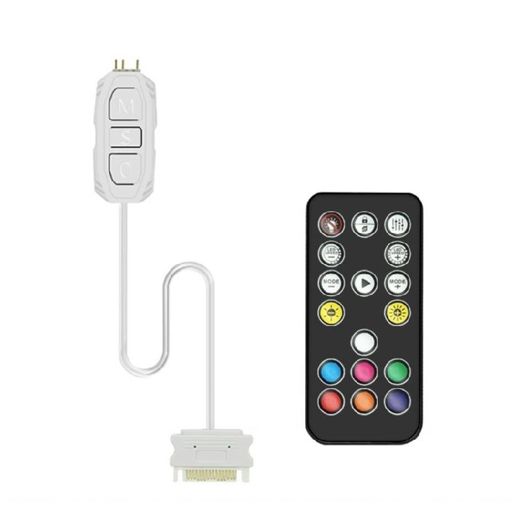 

Remote Controlled ARGB PC Fan Hub, 5V 3PIN, SATAs Power Supply, Simple RGBs Light Customization 1 белый