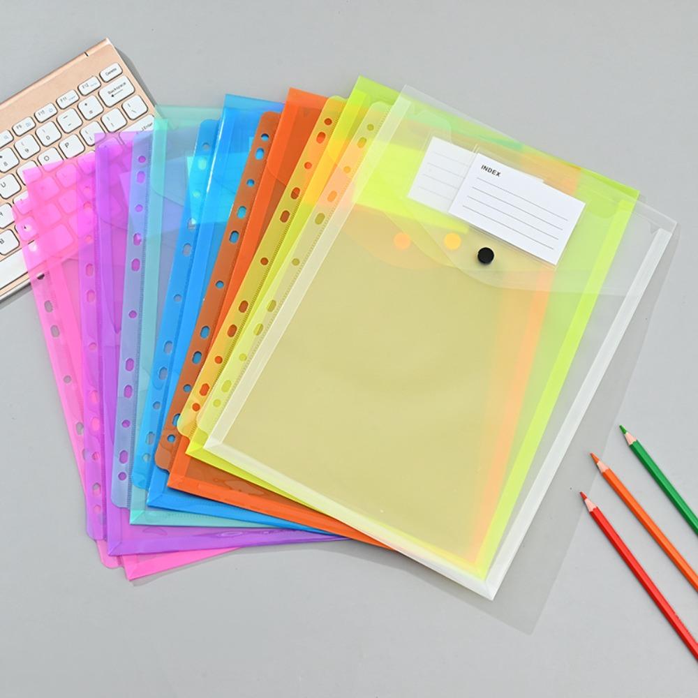 

6 pcs PP Binder Folders A4 Punched Pockets Perfect Label Loose-Leaf School Set 6