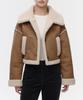 Musinsa Standard Woman Women'S Synthetic Suede Shearling Crop Jacket [Camel]