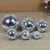 Reflective Glass Disco Ball - Silver Hanging Spherical Party Decor Mirror Ball