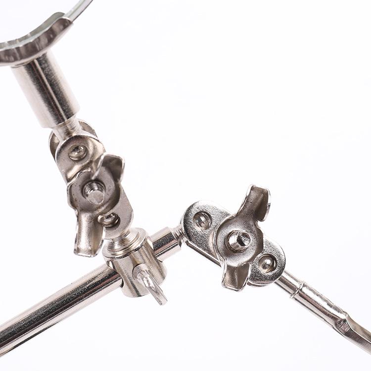 Golden Horse Three-Hand Auxiliary Clip Magnifier, 65mm, Green Box