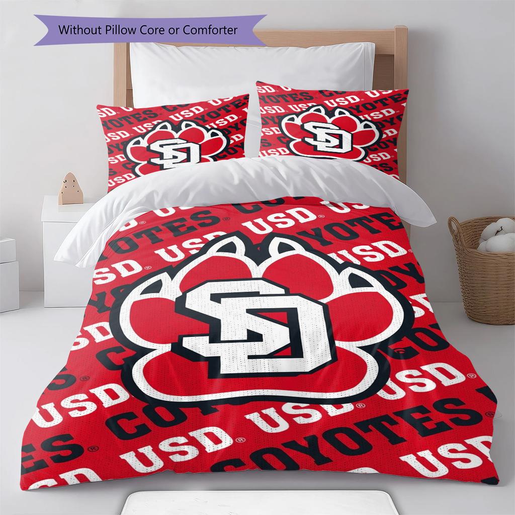 South Dakota Coyotes Pattern Bedding Set Quilt Cover Pillowcase Home Decor Gift (1 * duvet cover + 2 * pillowcase, without core)