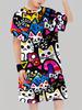 Crewneck T-Shirt + Shorts Set Graffiti Style Allover-Print Lässig Streetwear Kinder Tägliche Spielkleidung Alter 1-14