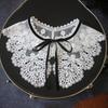 Women Girls Mesh Embroidery Shoulder Wrap Detachable Fake Collar Shawl Cape Decorative Collar Shirt Sweater Lapel Capelet