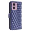 BINFEN COLOR BF Style-14 For Motorola Moto G34 5G Wallet Phone Case Rhombus Grid Pattern
