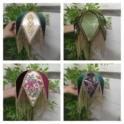 Retro French Lampshade High-end Fabric Tassel Bead Lamp Shade Classiacl Lamp Shade Bedroom Bedside Lamp Floor Light Cover