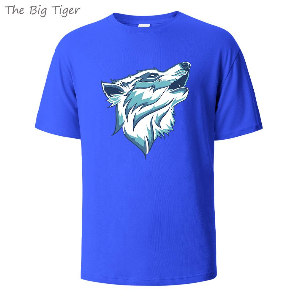WolfPaint Classic Cotton T Shirt Breathable Round Neck Casual Unisex Tee Minimalist Short Sleeve Top Everyday Wear Mens Tshirt