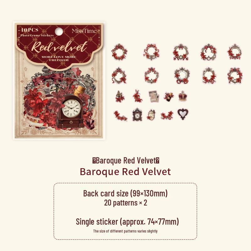 Iris Secret Series Retro Floral Border Sticker Pack - European Style Collage (6 Styles)