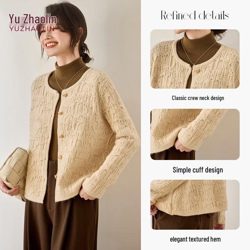 YUZHAOLIN Women s  Little Fragrance  Knit Cardigan M