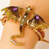 Vintage Hand Woven Dragon Hand Rope Enamel Diamond Inlaid Flying Dragon Jewelry Waterproof for Travel Wear
