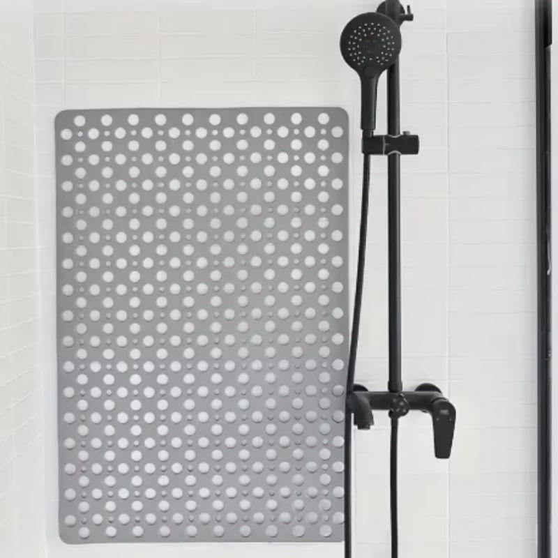 Square Non-slip Bathroom Mat with Suction Cup and Round Hole Design Shower Anti-fall Household Shower Massage Quick Drainage Mat
