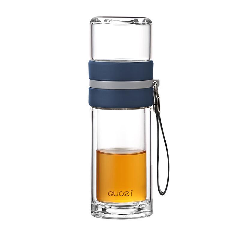 GUOZI Double-Wall Glass Tea Infuser Mug
