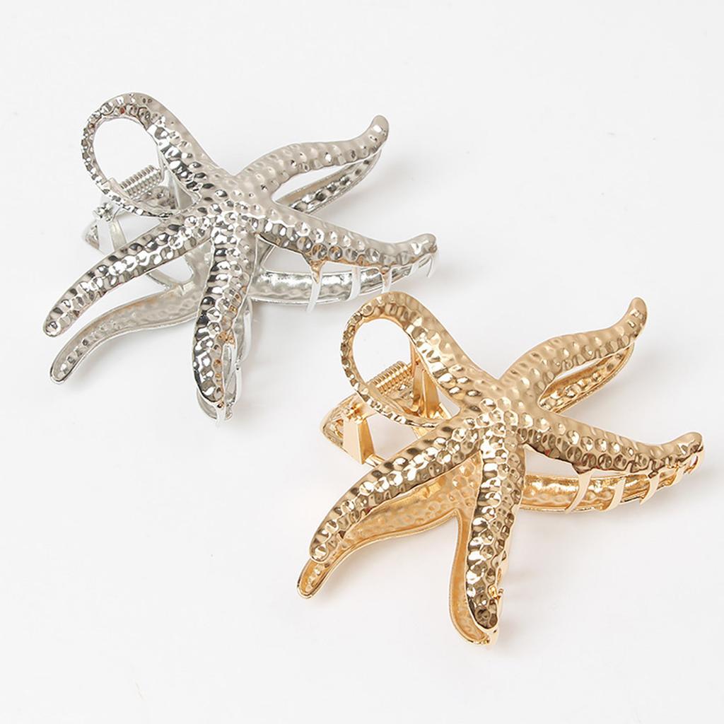 Large Starfish Design Hair Clamp Metal Hair Grip For Voluminous Hairstyles Comfortable All Day Wear