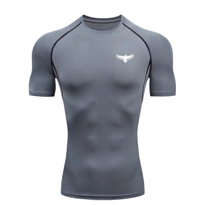 Black Eagle Men's Sports T-shirt Training Fitness Compression Workout T-Shirt Rashgard Tops Tee Quick Dry Short Sleeve T-Shirt
