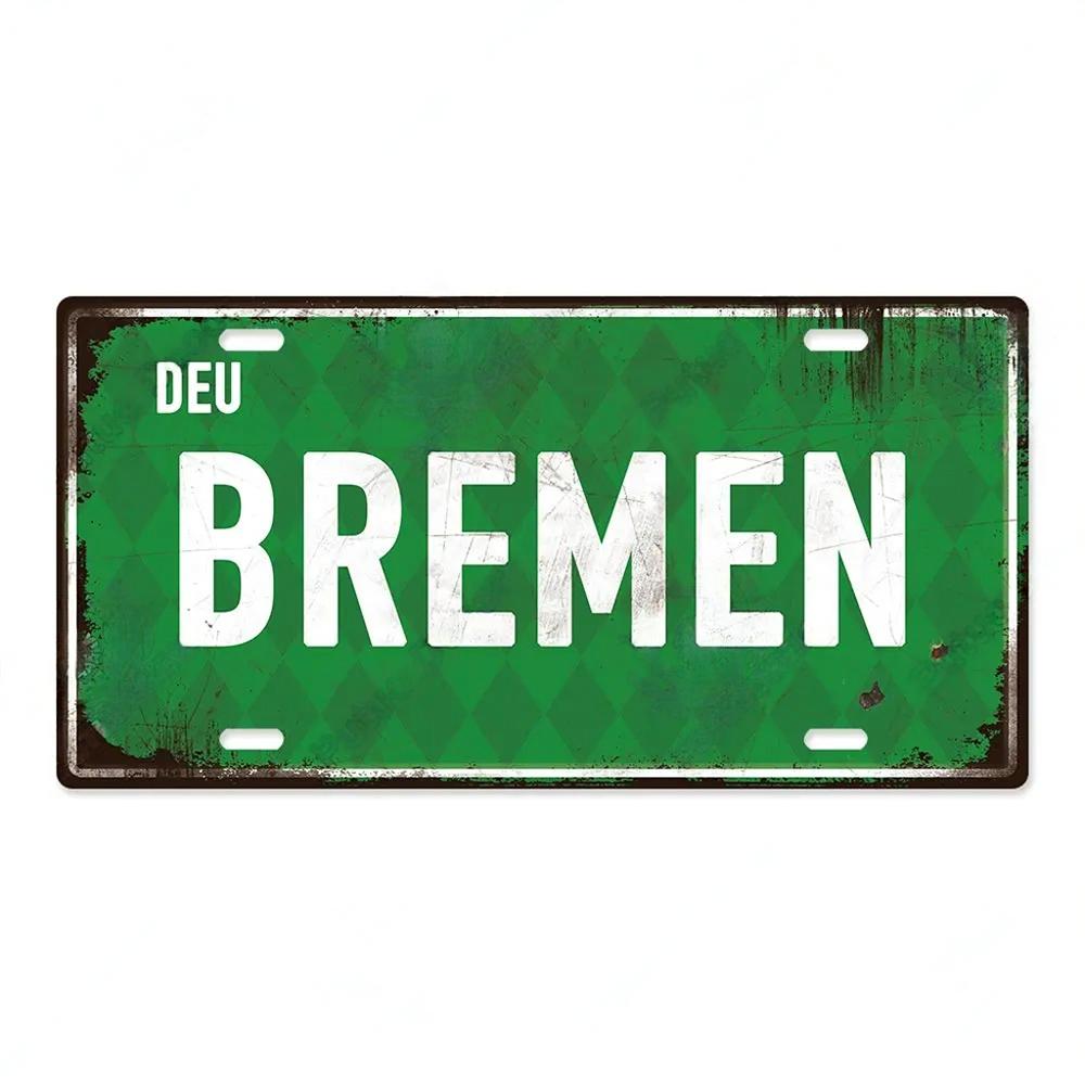FJ Decors Germany City Metal Tin Signs Licenses Plate Plaque Metal Vintage Bar Pub Club Home Wall Decor