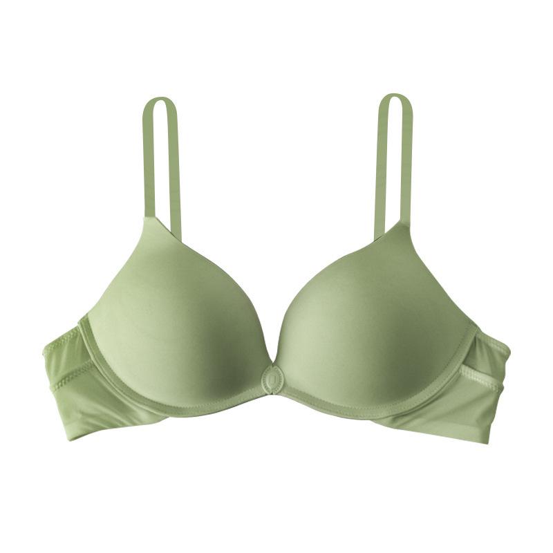 Zhangyou Women's Seamless Front-Buckle Sports Bra for Small Chests - Anti-Sagging, Gathered Design, Minimized Look for Larger Chests